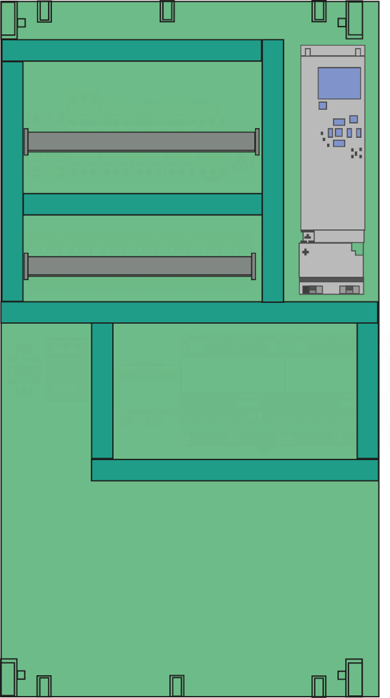 Zeichnung einer leeren Montageplatte mit Frequenzrichter