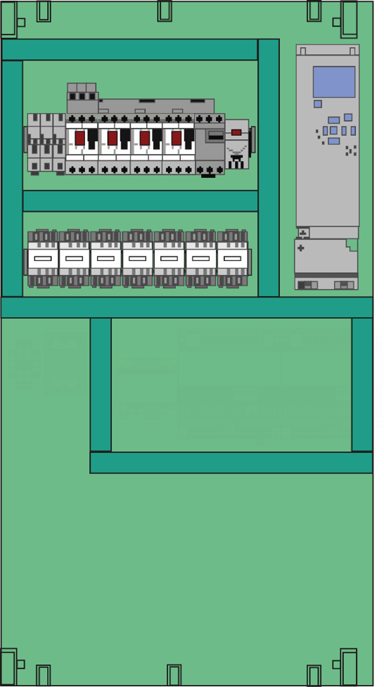 Zeichnung einer Montageplatte mit wenigen Betriebsmitteln